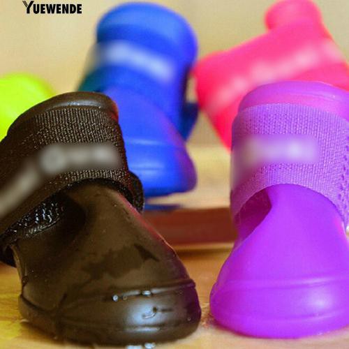 Set 4 giày đi mưa chống thấm dành cho cún yêu