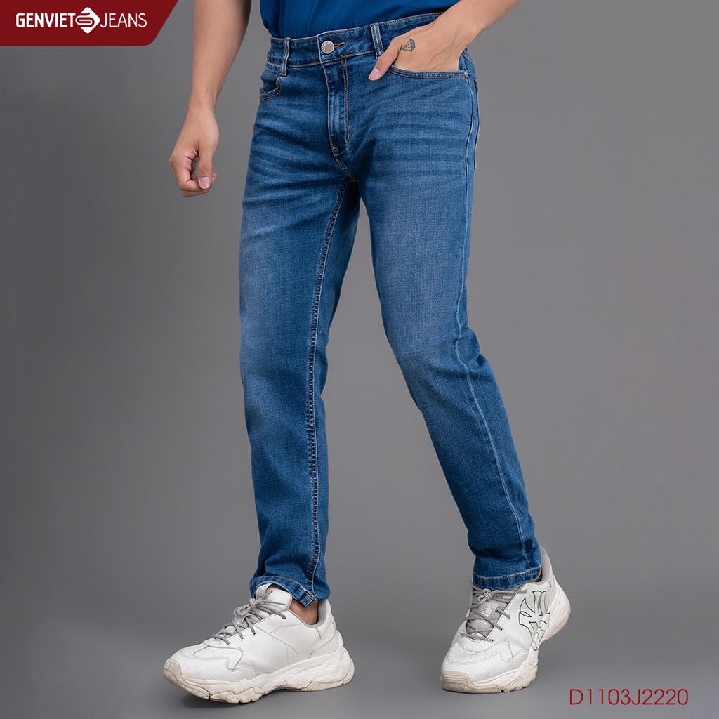 Quần Jeans Nam Genviet Bò Denim Cao Cấp Ống Col Cơ Bản D1103J2220