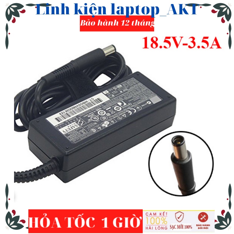 Sạc HP 18.5V-3.5A-65W chân kim to probook 6570P Elitebook 2530P 2730P 6930P 8440P 8530W 8540P Compad TC4400 CQ41 CQ42