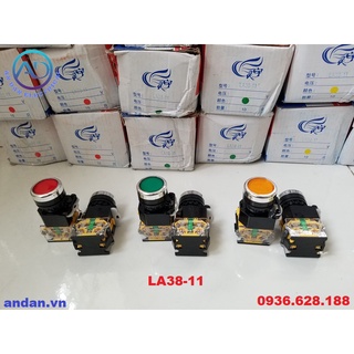 Nút nhấn ấn đề không đèn phi 22mm la38, nhấn nhả la38-11, nhấn giữ la38-11s
