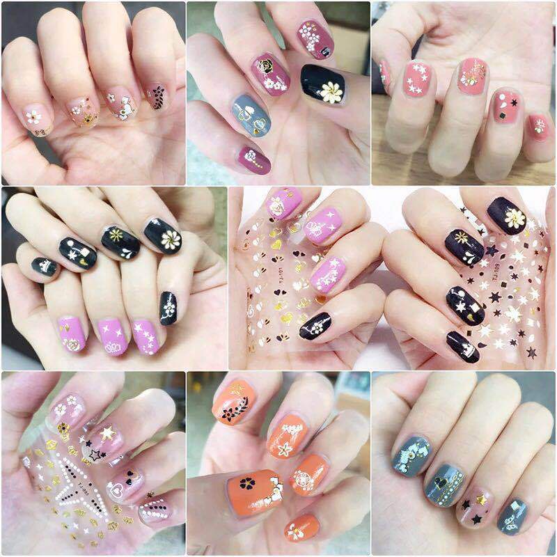 Sticker dán móng tay cute, dán móng tay giả dễ thương, nhãn dán móng tay 3d
