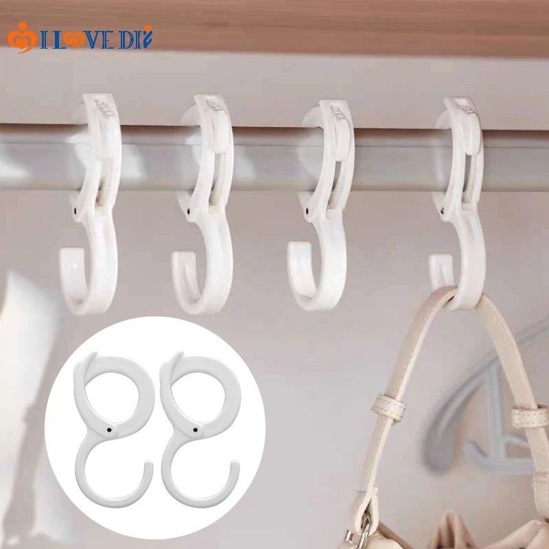 Móc Treo Đồ 2 Kiểu Kẹp Chữ S Màu Trắng Chống Đổ Tiện Dụng