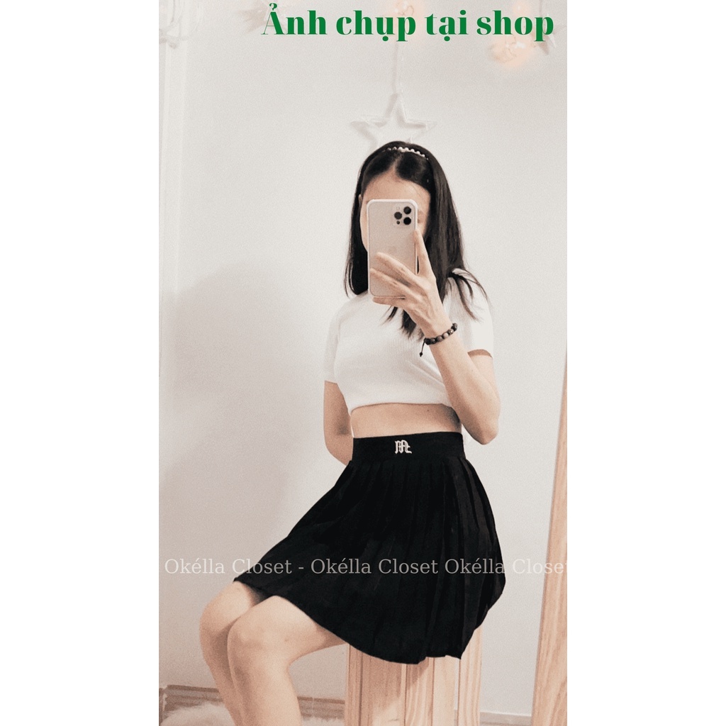 Chân váy xếp ly hai lớp, chân váy tennis phong cách Âu Mĩ có lót trong Okella CV007 (có ảnh thật chụp tại shop) | BigBuy360 - bigbuy360.vn