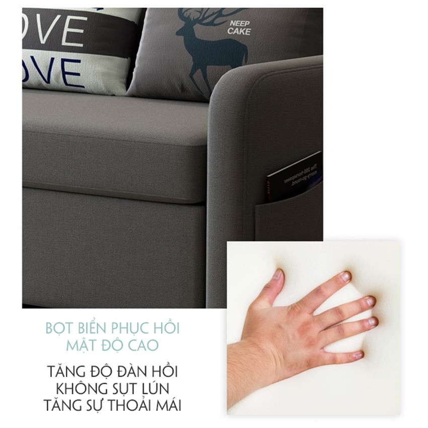 [Ưu đãi]Giường Ngủ Thông Minh, Giường Sofa Gấp Gọn Thành Ghế Kích Thước 1m6x1m9