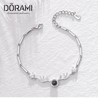 Vòng Tay Lắc Tay Nữ Bạc Hươu Tuần Lộc Tôi Yêu Bạn 100 Thứ Tiếng Hot Ins Thời Trang Hàn Quốc