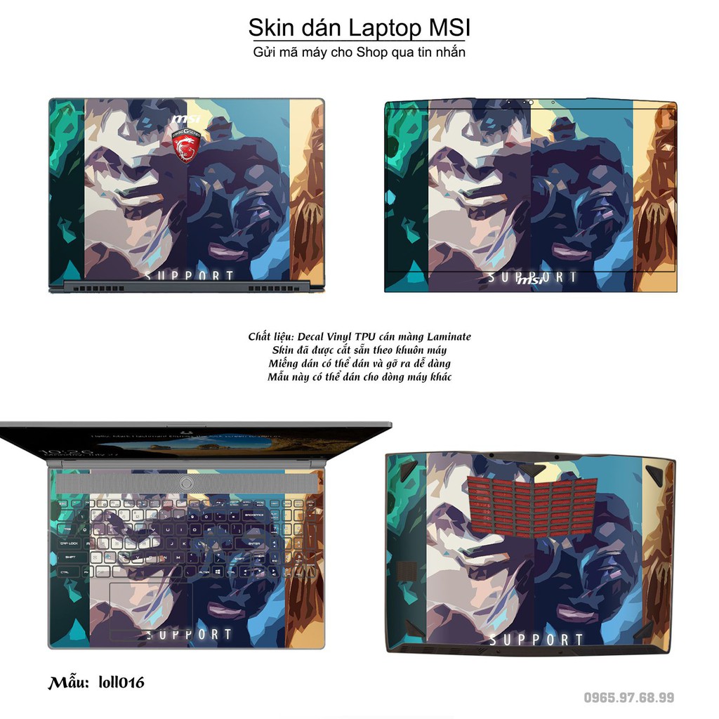 Skin dán Laptop MSI in hình Liên Minh Huyền Thoại nhiều mẫu 2 (inbox mã máy cho Shop)