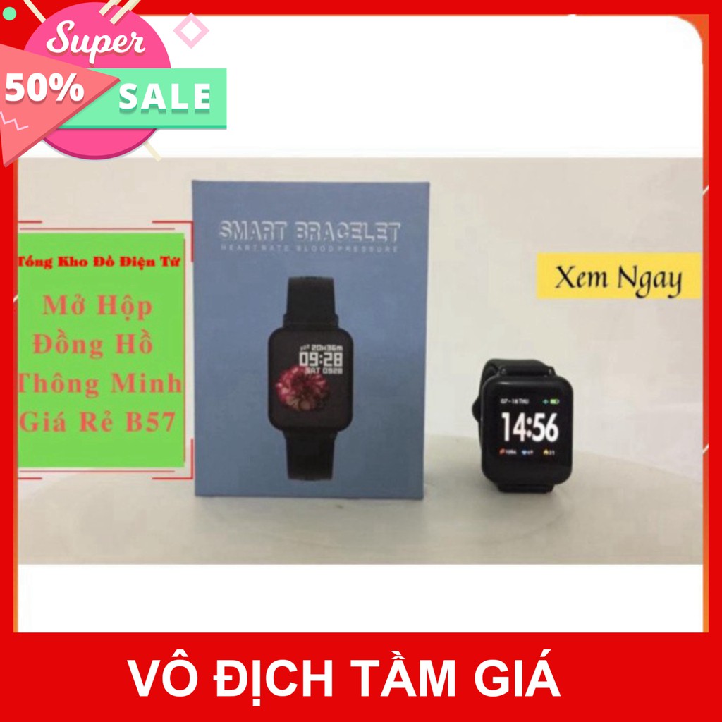 SALE KỊCH SÀN Đồng Hồ Thông Minh B57 Fullbox, Chống Nước, Kết Nối Bluetooth. Kiểu dáng giống Apple Watch SALE KỊCH SÀN