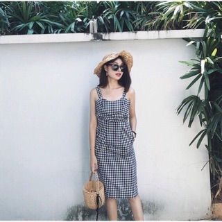 [Ảnh thật] Ahold Dress - Đầm sọc caro trắng đen sang chảnh