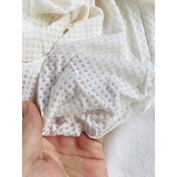 Vải cotton thông hơi màu baby