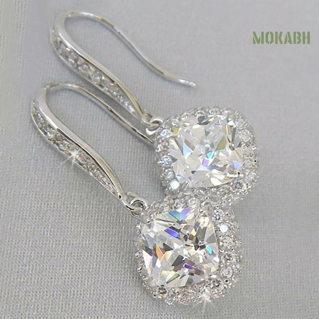 Bông Tai Dạng Móc Đính Đá Zircon Thời Trang Dự Tiệc