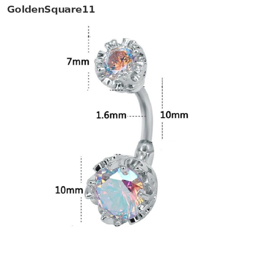 [Goldsquare11] Khuyên Rốn Dạng Thanh Tạ Đính Pha Lê