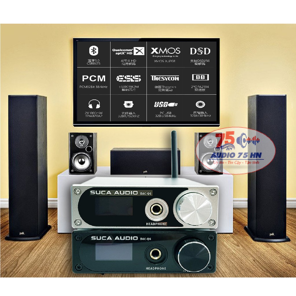 Đầu giải mã âm thanh DAC Suca Q6-Pro Bluetooth 5.0 (Phiên bản nâng cấp Suca Q6)