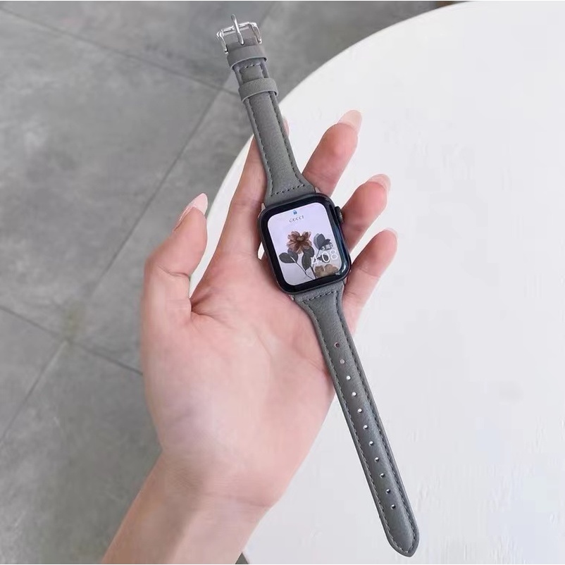 Dây đeo đồng hồ da bò thật có khóa kim loại thích hợp cho Apple Watch Series 6 Se 5 4 3 2 40mm 44mm Iwatch 38mm 42mm
