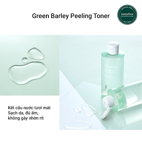[Mã FMCGMALL -8% đơn 250K] Nước cân bằng tẩy tế bào chết từ lúa mạch xanh innisfree Green Barley Peeling Toner 250ml | BigBuy360 - bigbuy360.vn