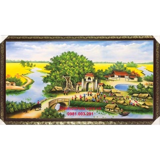 Tranh đính đá phong cảnh làng quê Việt Nam Y8039