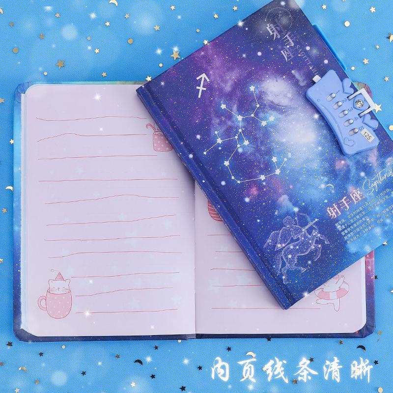 Sổ Tay Nhật Ký Kết Hợp Khóa Hình Chòm Sao Dễ Thương Thích Hợp Làm Quà Tặng Cho Học Sinh Tiểu Học