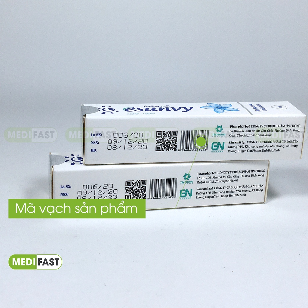 Kem dưỡng môi Esunvy Tuýp 10g - dưỡng ẩm, chống nẻ môi từ thảo dược