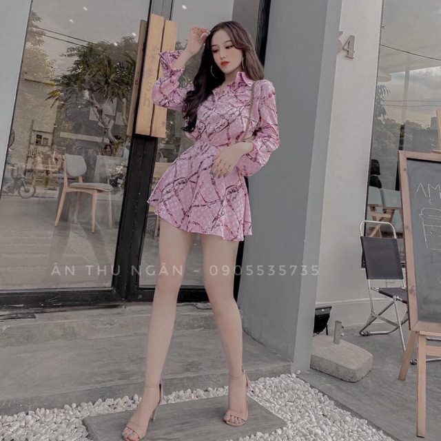 SET ÁO SƠMI + QUẦN SHORT LỤA LV