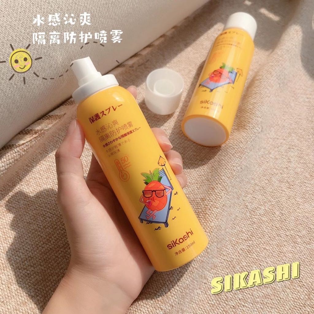 Xịt chống nắng Sikashi 50+ chống tia cực tím lọ vàng