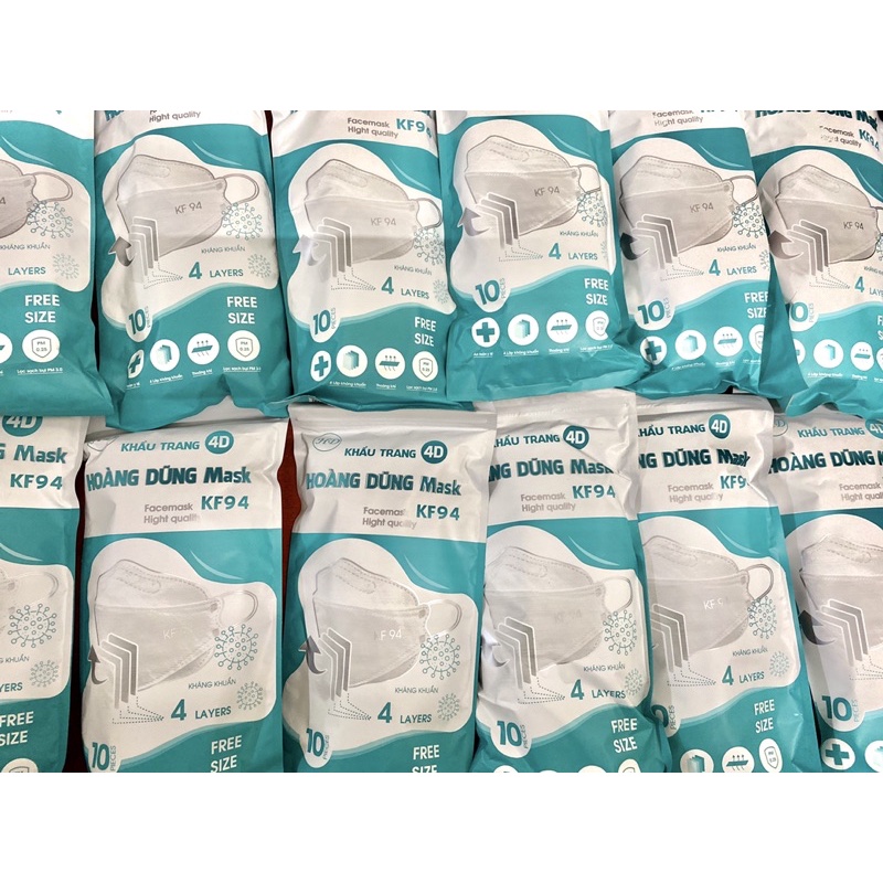 Set 50 cái KHẨU TRANG KF94 chuẩn 4 lớp kháng khuẩn HOÀNG DŨNG