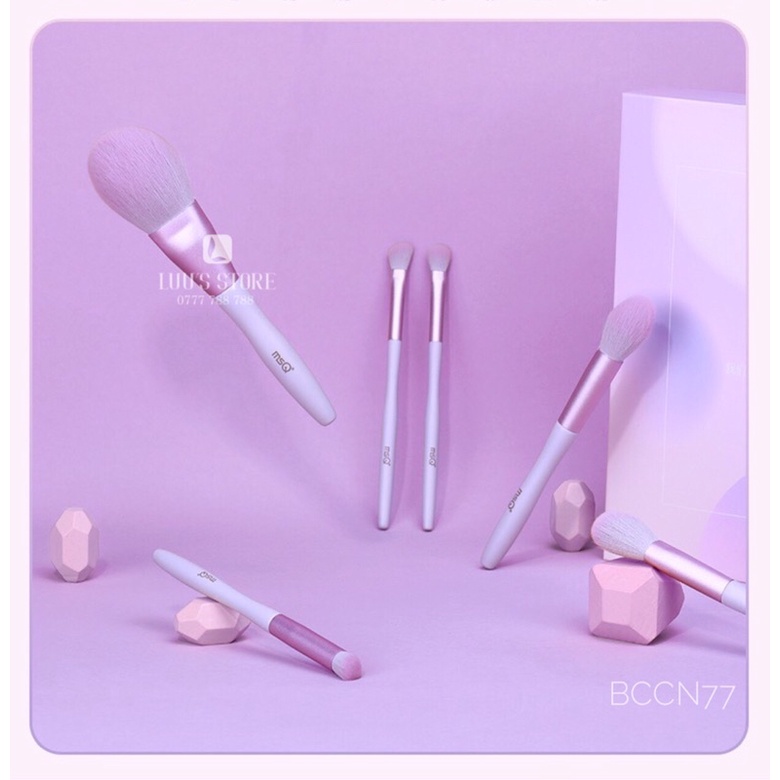 Bộ Cọ MSQ Màu Tím 12 Cây Kèm Bao Da BCCN77