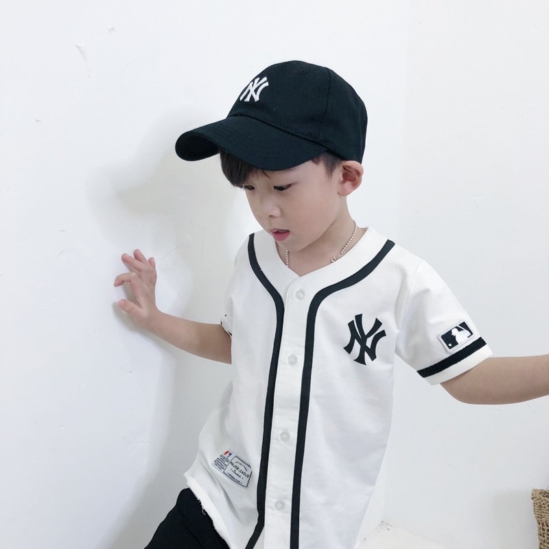 Bộ bóng chày cộc tay Yankee bé trai 12-40kg