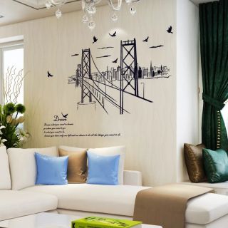 DECAL DÁN TƯỜNG CÂY CẦU SẮT LỚN