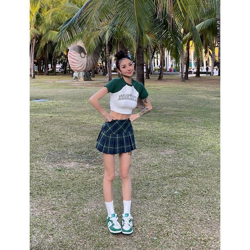 Áo Thun Tay Ngắn Dáng Ôm Phong Cách Retro Đường Phố Mỹ 2022 Thời Trang Cho Nữ