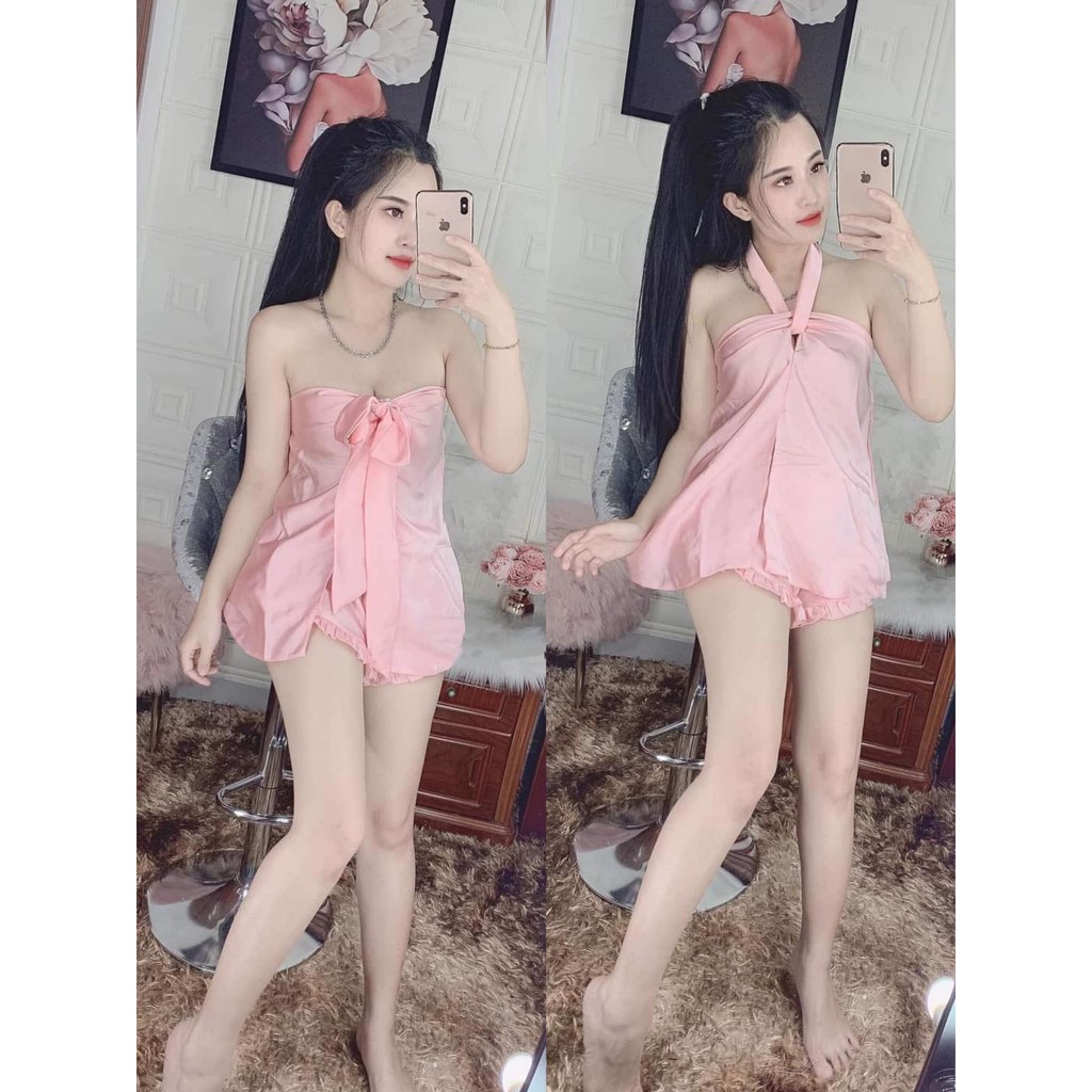 Đồ ngủ nữ sexy Freeship Đồ ngủ nữ sexy chất lụa mềm mại Freesize dưới 60kg | BigBuy360 - bigbuy360.vn