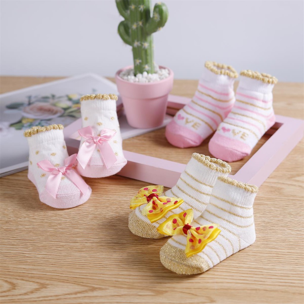 Tất đính nơ thời trang đáng yêu cho bé gái 0-24 tháng tuổi