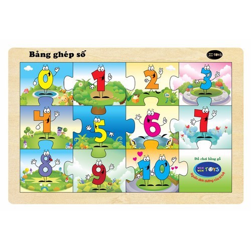 Đồ chơi gỗ Winwintoys - Bảng ghép số 66312