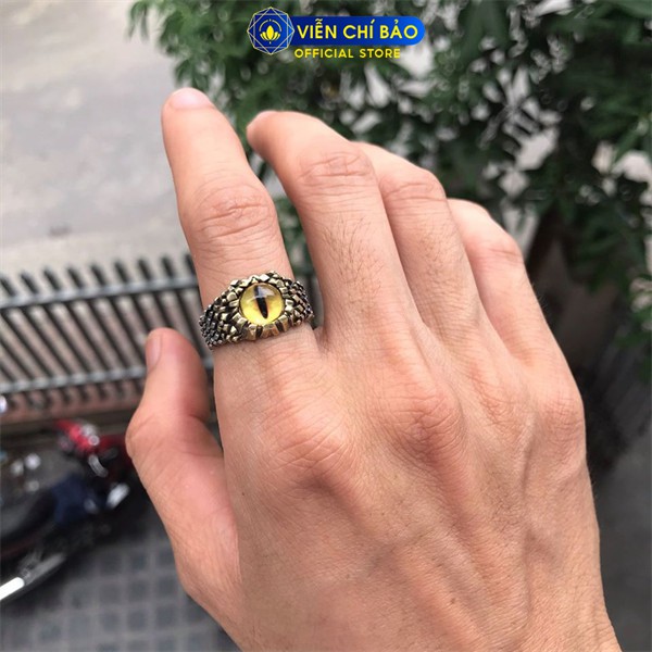 Nhẫn bạc nam hình mắt Rồng chất liệu bạc Thái 925 phong cách độc đáo thương hiệu Viễn Chí Bảo N100905