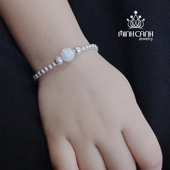 Lắc Bạc Cho Chuỗi Bi Mix Quả Cầu Đá - Minh Canh Jewelry