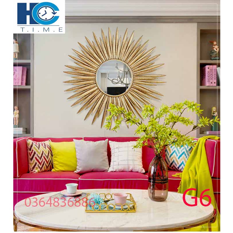 Gương treo tường trang trí nghệ thuật decor G6 kích thước 75x75 cm