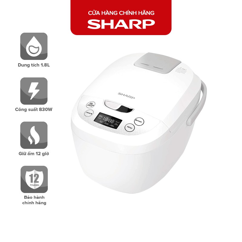 Nồi Cơm Điện Tử Sharp KS-COM185EV-SL 1.8L,