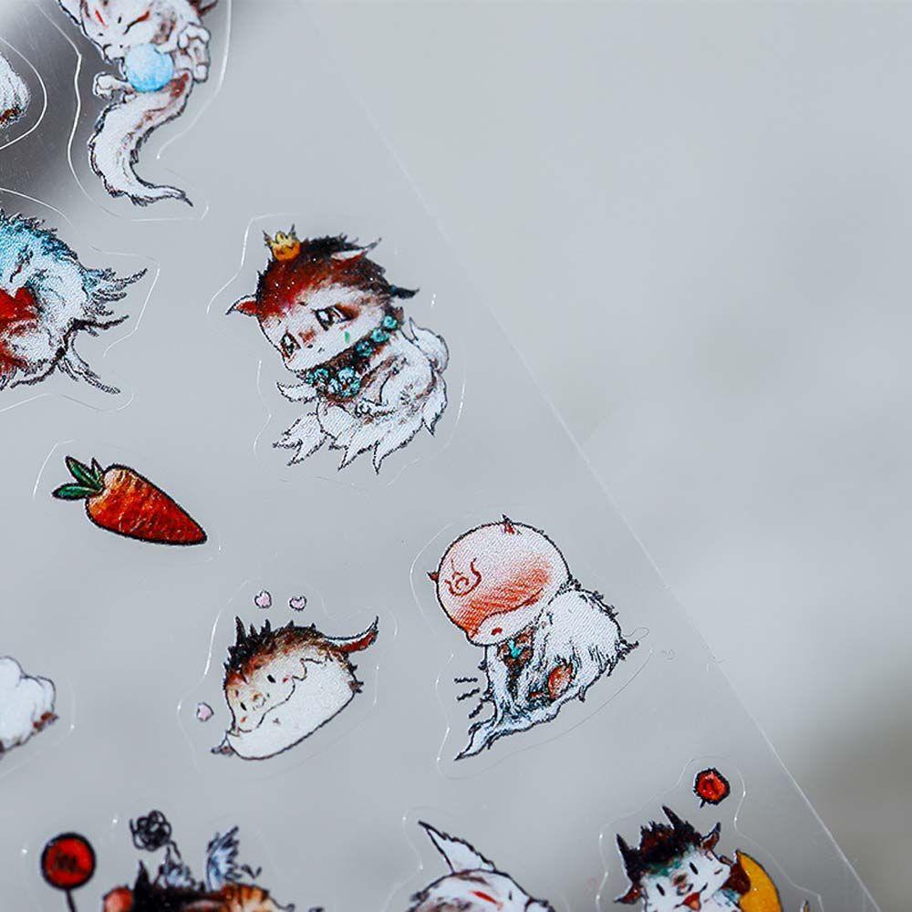 Miếng Dán Móng Tay Tự Dính Dập Nổi Họa Tiết Mèo / Hoa Phong Cách Nhật Bản 5D