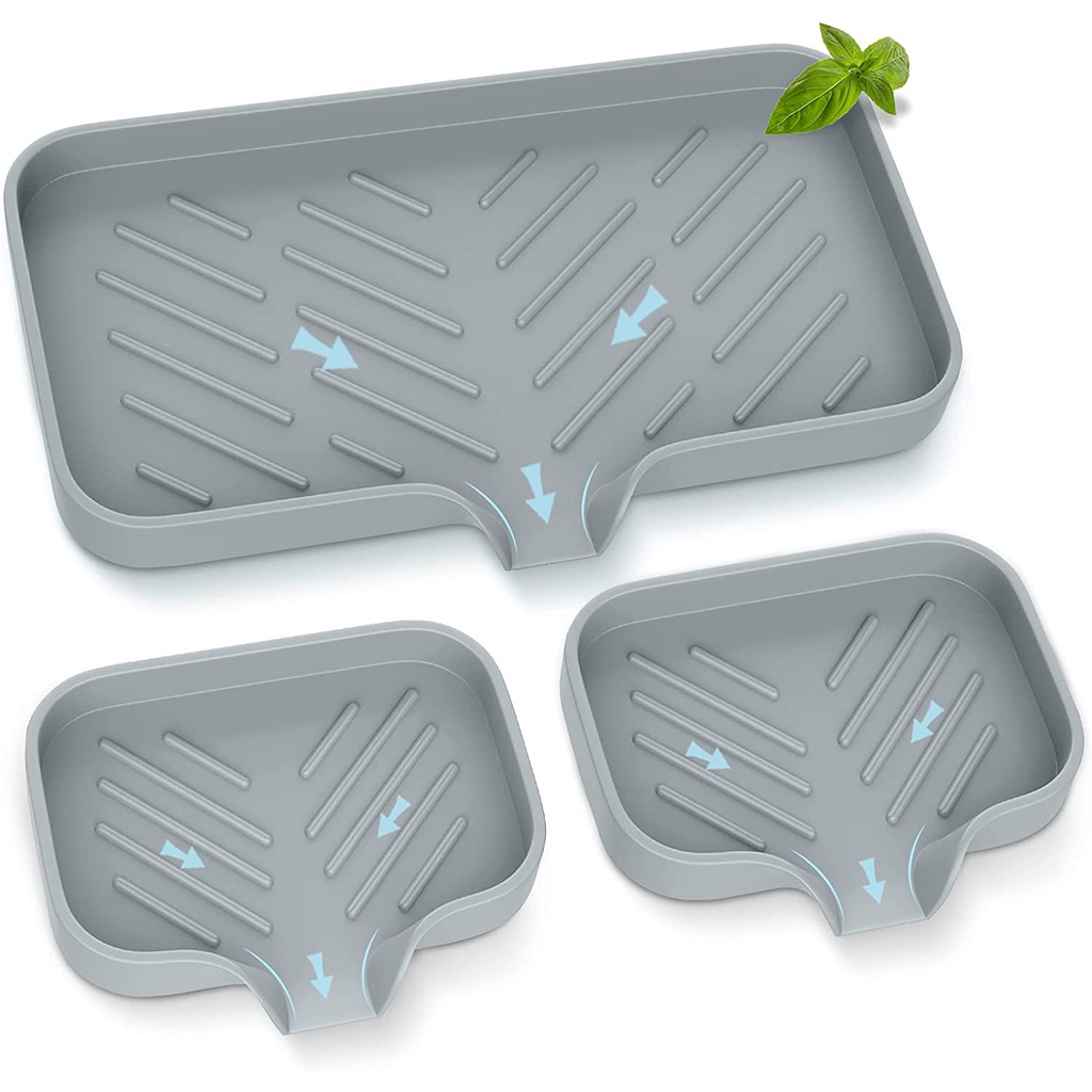 Khay Đựng Xà Phòng Bằng Silicone Cao Cấp Cho Nhà Bếp / Phòng Tắm