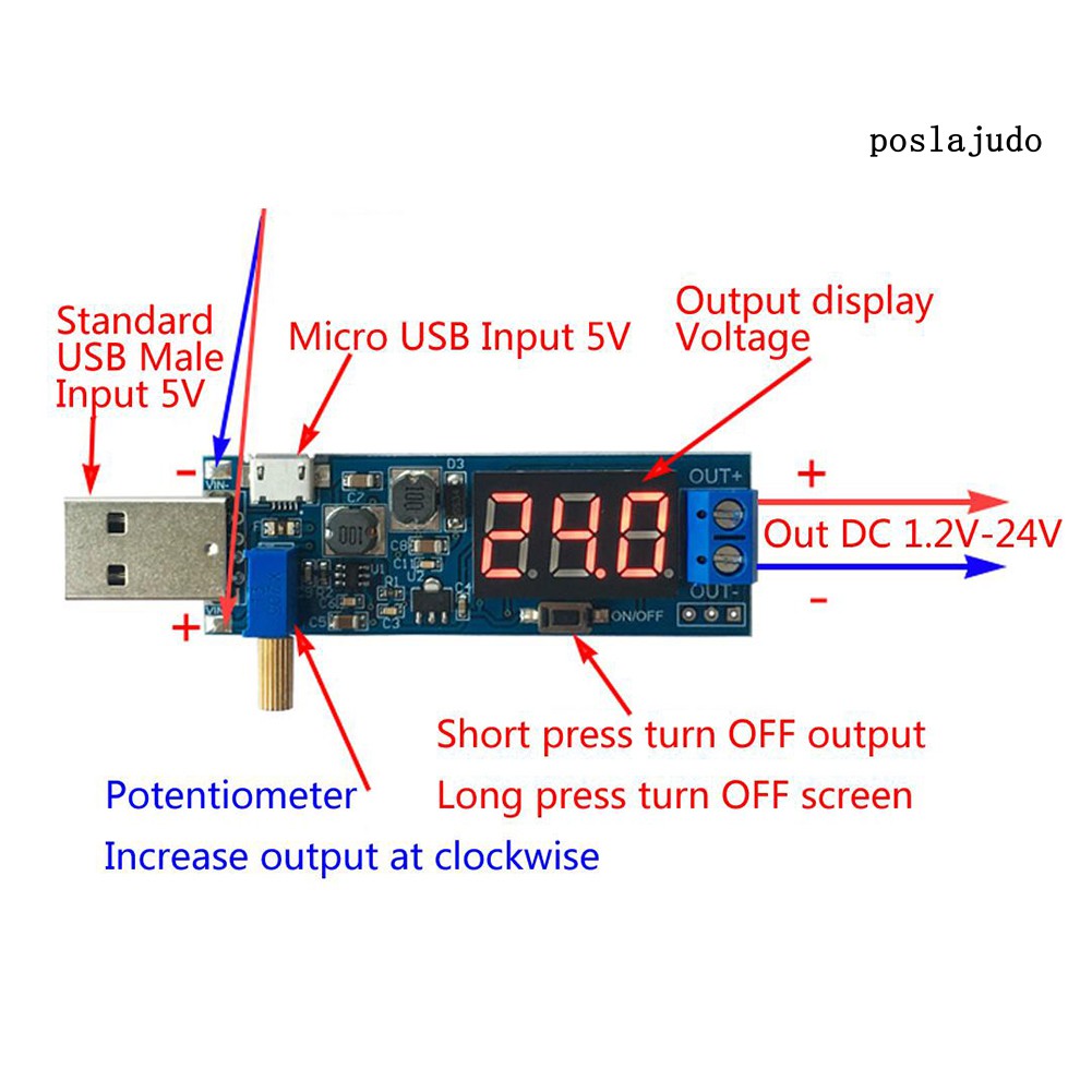 Mạch Tăng Áp Nguồn Điện Dc-Dc 5v Sang 3.3 / 9 / 12 / 24v