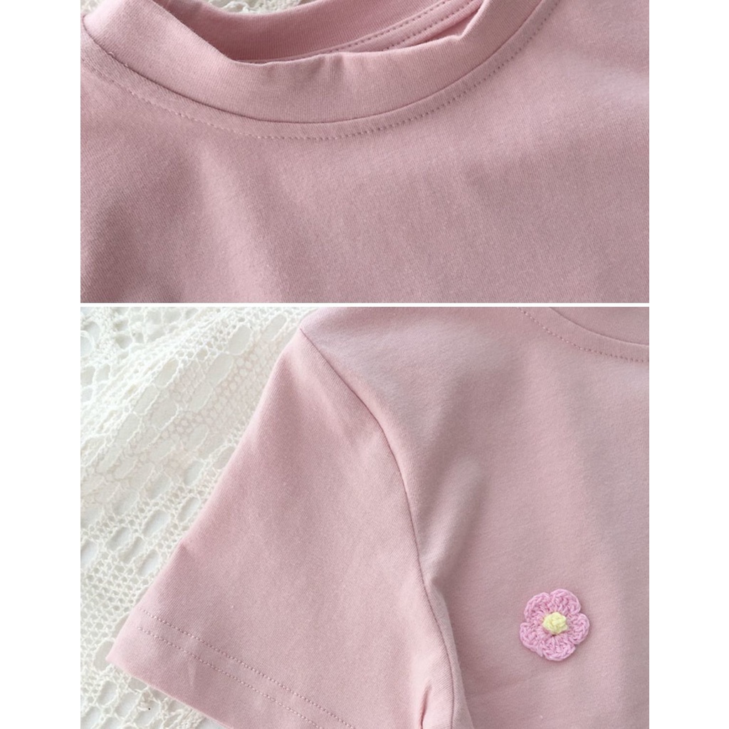 Áo Thun Cotton Tay Lỡ Phong Cách Phương Tây Hàn Quốc Dễ Thương Dành Cho Bé Gái 2022