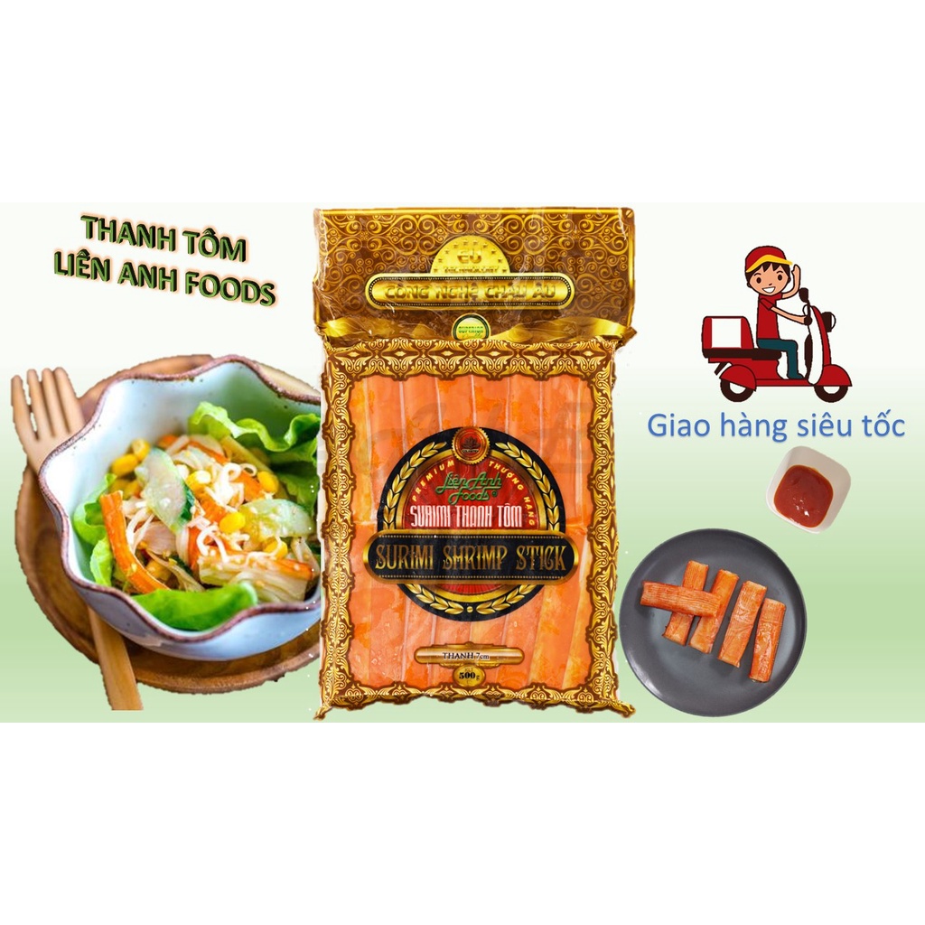 Surimi thanh tôm 7cm và 17.5cm LIÊN ANH FOODS 500G