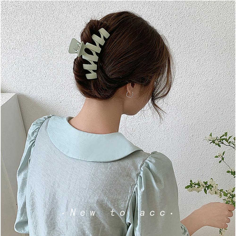 Kẹp Tóc Móng Vuốt Cỡ Lớn Họa Tiết Hình Học Phong Cách Hàn Quốc Cho Nữ