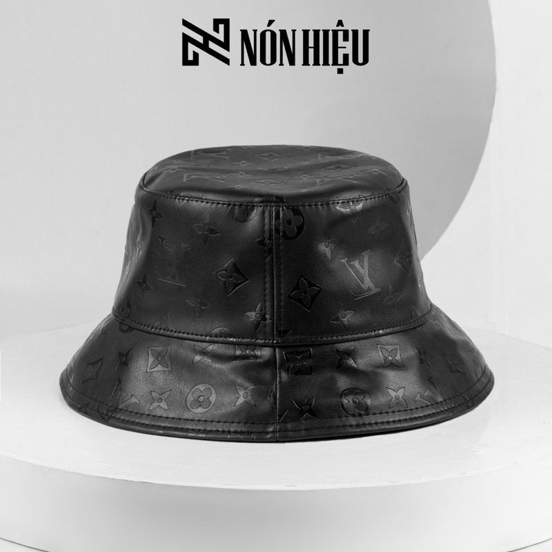 Nón Bucket hoạ tiết LV Da MADE IN FRANCE Full Tem Mark hãng