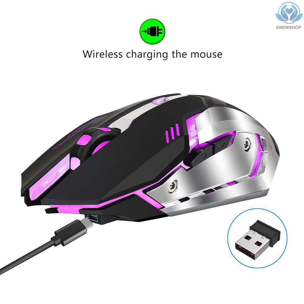 Chuột Gaming Không Dây Hxsj M10 2400 Dpi 7 Màu Có Thể Sạc Lại Cho Máy Tính