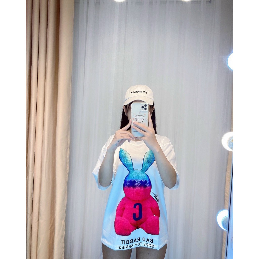 Áo Thun Form Rộng Tay Lỡ Unisex Hình Thỏ 35-70kg | BigBuy360 - bigbuy360.vn