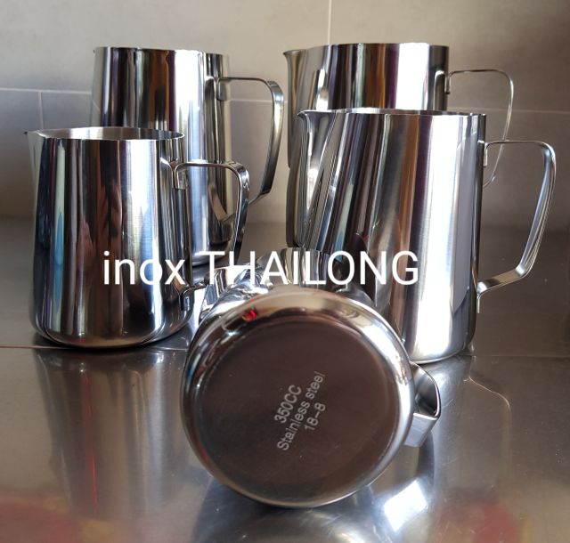 Ca đánh sữa inox không nắp đủ dung tích