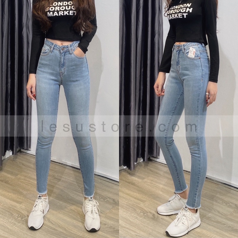 ẢNH TỰ CHỤP  Quần Jeans Skinny 9t trơn lai tua