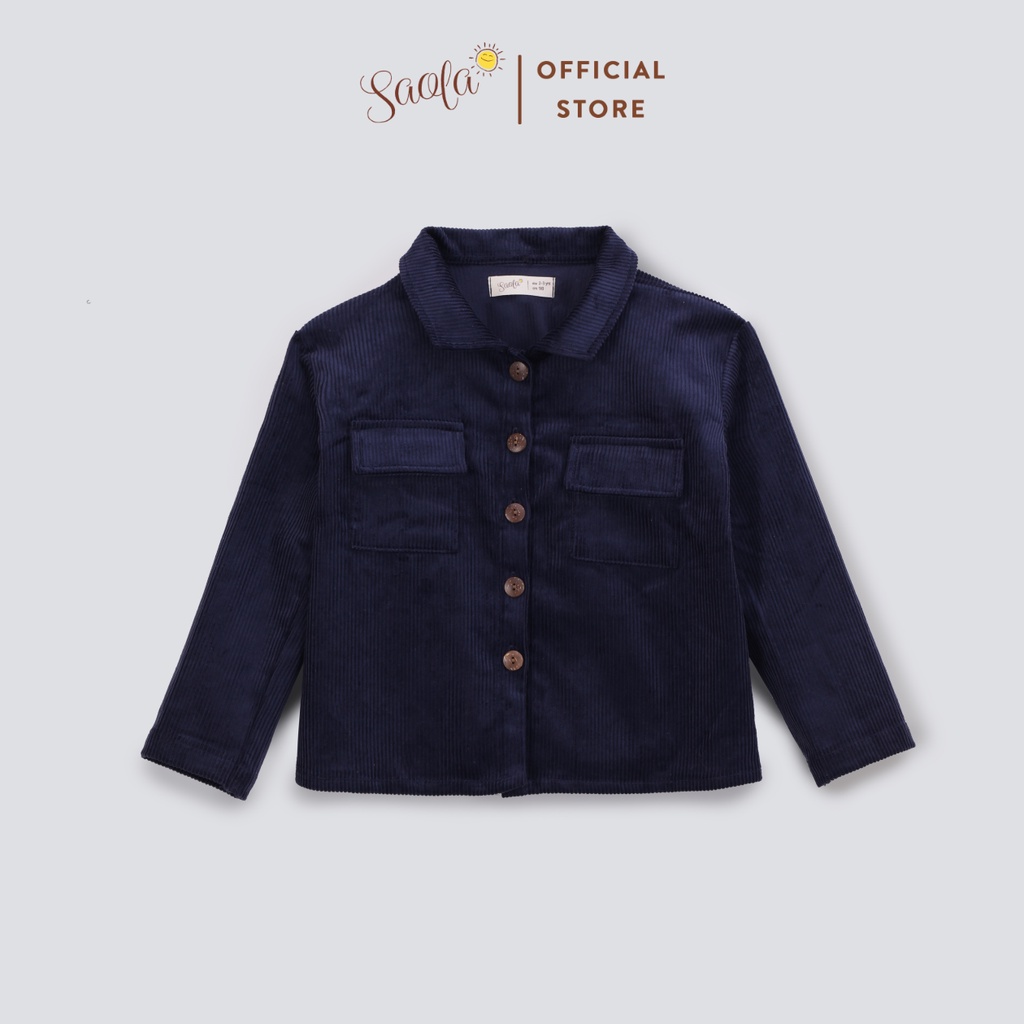 Áo Khoác Nhung Tăm Dáng Rộng Phong Cách Hàn Quốc Cho Bé - PIQUE COAT - CDC002 - SAOLA CLOTHING