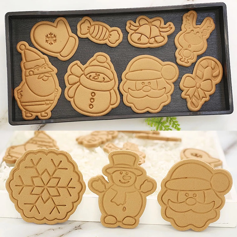 Set 8 khuôn tạo hình hoạt hình 3D trang trí bánh