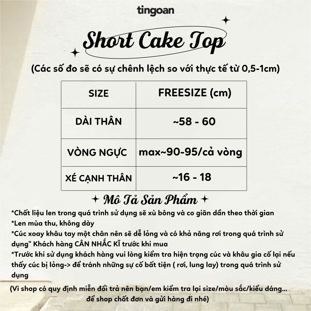 [Mã WABRTN giảm 10% đơn 250K] Áo len lượn viền sẻ vạt thân trắng tingoan SHORT CAKE TOP/WH