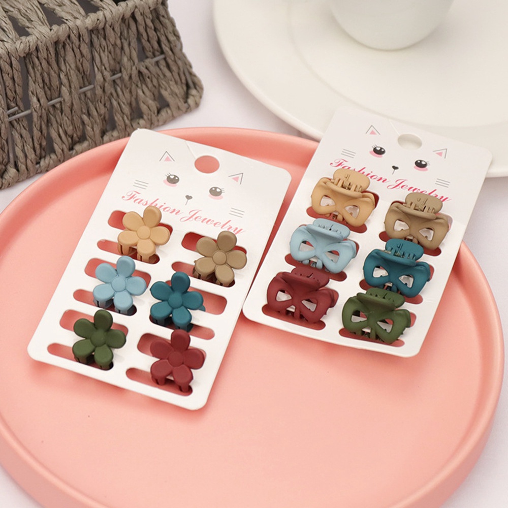 Set 6 kẹp tóc hình nơ/kiểu dáng khác bằng nhựa dễ thương cho nữ